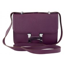 Hermes Constance 23 Single Shoulder Bag Togo Leather Purple