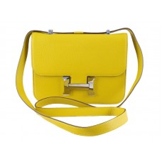 Hermes Constance 23 Single Shoulder Bag Togo Leather Yellow