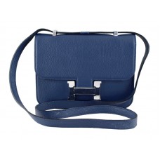 Hermes Constance 23 Single Shoulder Bag Togo Leather Dark Blue