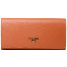 Prada Saffiano Leather Wallet Orange