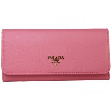 Prada Saffiano Leather Wallet Dark Pink