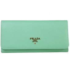 Prada Saffiano Leather Wallet Green