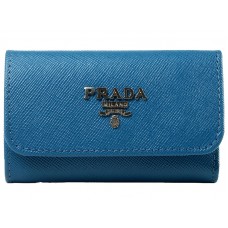 Prada Saffiano 6 Key Holder Blue