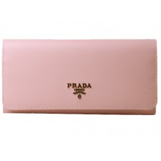 Prada Saffiano Leather Wallet Pink