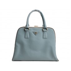 Prada Saffiano Framed Top Handle Bag Blue