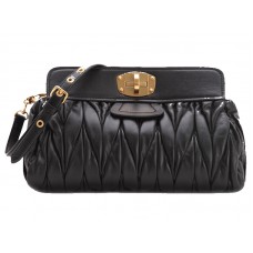 Miu Miu Matelasse Oversized Convertible Clutch Black