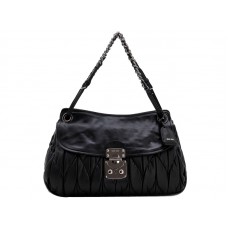 Miu Miu Matelasse Shoulder Bag Black