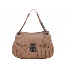 Miu Miu Matelasse Shoulder Bag Brown