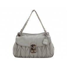 Miu Miu Matelasse Shoulder Bag Grey