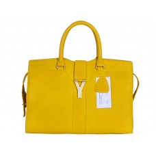 Yves Saint Laurent Cabas Chyc Large Leather Tote Yellow