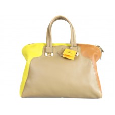 Spring Summer 2012 Fendi Tricolor Chameleon Convertible Tote Beige/Yellow/Orange