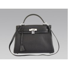 Hermes Kelly 32cm Togo Leather Clemence Black