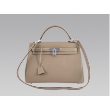 Hermes Kelly 32cm Togo Leather Clemence Gris Clair