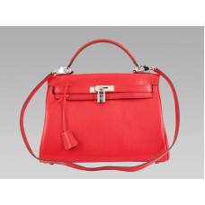 Hermes Kelly 32cm Togo Leather Clemence Rouge Vif