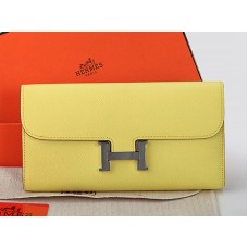 Hermes Epsom Original Calfskin Constance Long Wallet Yellow