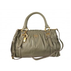 Prada Nappa Gauffre Horizontal Antic Satchel Khaki