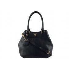 Prada Shoulder Bag Soft Calf Leather Black