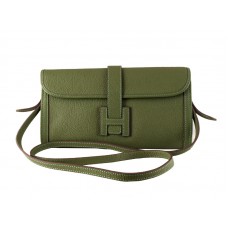 Hermes Flap Clutch Green