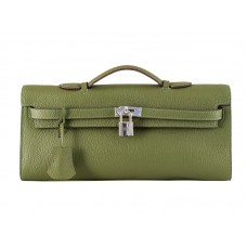 Hermes Kelly Pochette Longue Green