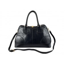 Prada Shiny Deerskin Top Handle Bag Black