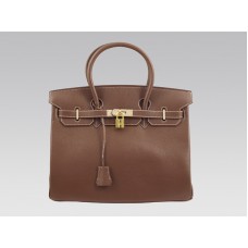 Hermes Birkin 35cm Clemence Barenia With Golden Hardware