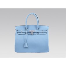 Hermes Birkin 35cm Togo Clemence Blue Jean