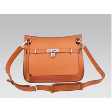 Hermes Jypsiere 34 Messenger Bag Clemence Orange