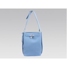 Hermes So Kelly 22cm Clemence Blue Jean