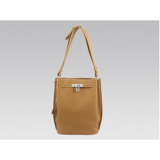 Hermes So Kelly 22cm Clemence Brown Gold