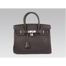 Hermes Birkin 30cm Togo Leather Chocolate With Silver Hardware