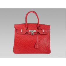 Hermes Birkin 35 Cm Ostrich Rouge Vif