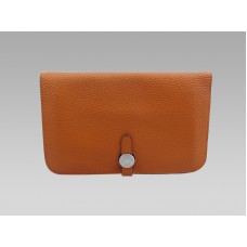 Hermes Dogon Togo Leather Wallet Purse Orange