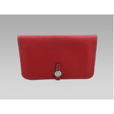 Hermes Dogon Togo Leather Wallet Purse Red