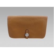 Hermes Dogon Togo Leather Wallet Purse Tan