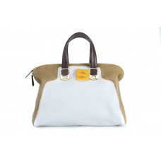 Spring Summer 2012 Fendi Colorblock Chameleon Convertible Tote Beige/White/Brown