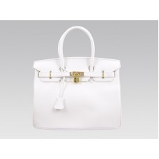 Hermes Birkin 35cm Togo Clemence White With Golden Hardware