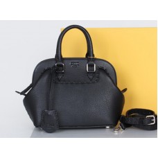 Fendi Original Leather Mini Selleria Adele Satchel Black