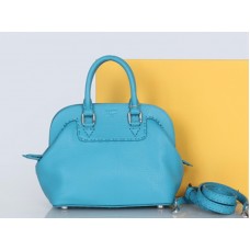 Fendi Original Leather Mini Selleria Adele Satchel Blue