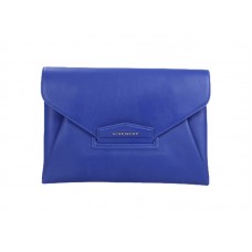 Givenchy Antigona Envelope Clutch Grained Leather Navy Blue