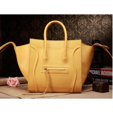 Celine Luggage Phantom Square Tote Bag Epsom Leather Yellow