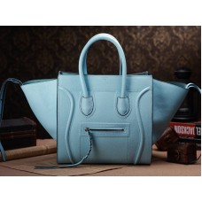 Celine Luggage Phantom Square Tote Bag Togo Leather Light Blue