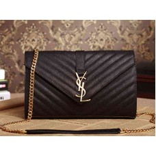 Ysl Medium Monogramme Satchel Black Grain Poudre Textured Matelasse Leather