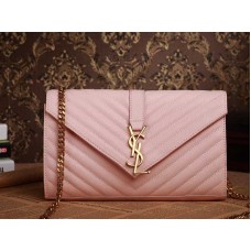 Ysl  Medium Monogramme Satchel  Pink Grain  Poudre Textured Matelasse Leather