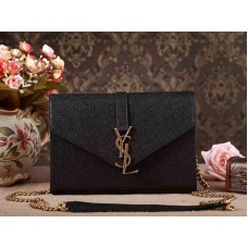 Ysl Small Monogramme Satchel Black Grain Textured Matelasse Leather