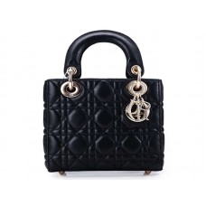 Dior Nano Leather Bag Gold Hardware Black