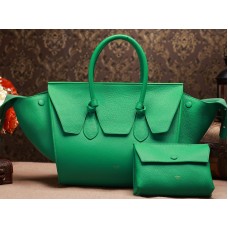 Celine Tie Nano Top Handle Bag Leather Green