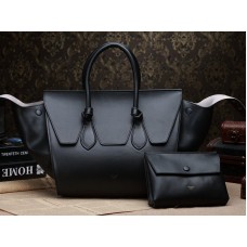 Celine Tie Nano Top Handle Bag Leather Black 2