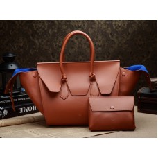 Celine Tie Nano Top Handle Bag Leather Camel