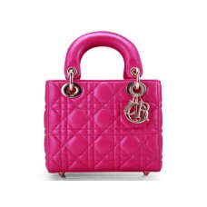 Dior Nano Leather Bag Gold Hardware Hot Pink