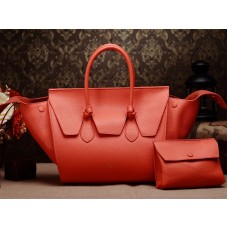 Celine Tie Nano Top Handle Bag Leather Orange